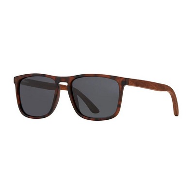 Cail Eco-Sustainable Polarized Sunglasses w/Matte Tortoise & Wood Frame