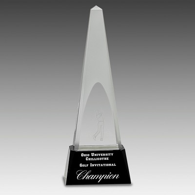 Crystal 3D Golf Spire on Pedestal Base