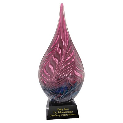 Multi Color Hollow Raindrop Art Glass