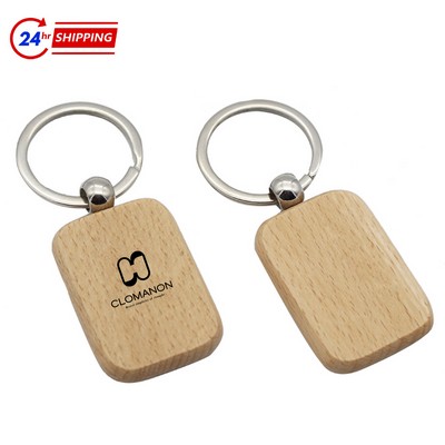 Wooden Keychain w/ Rounded Corners