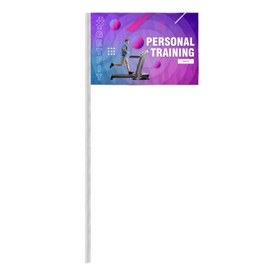 8" x 12" Digital Printed Antenna Flags with Sleeves - wPoly 1 Ply
