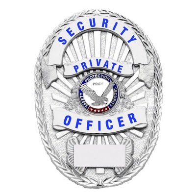 Security Private Officer Silver Shield Badge