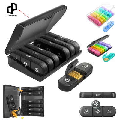 Portable 7-Day Pill Box Organizers W/ 3 Daily Compartments