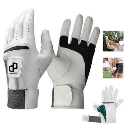 Customizable Men'S Pure Sheepskin Golf Gloves