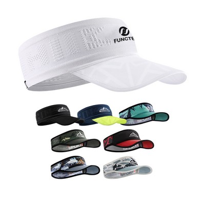 Elastic Sweatband Headband W/ Sun Visor for Running
