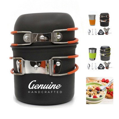 Camping Cookware Mess Kit with Mini Stove