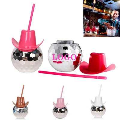 20oz Disco Ball Cup with Cowboy Hat