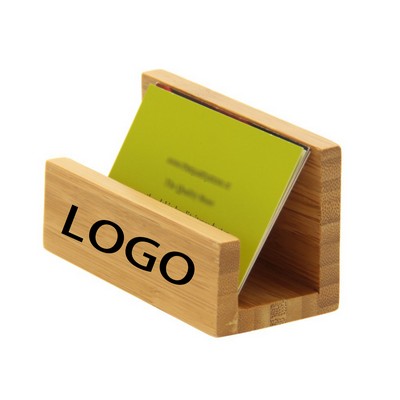 Bamboo Wood Desktop Business Card Holder