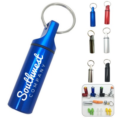 Compact Aluminum Pill Holder Keychain With Waterproof Seal