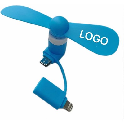 Phone fans with lightning AND USB-C plug