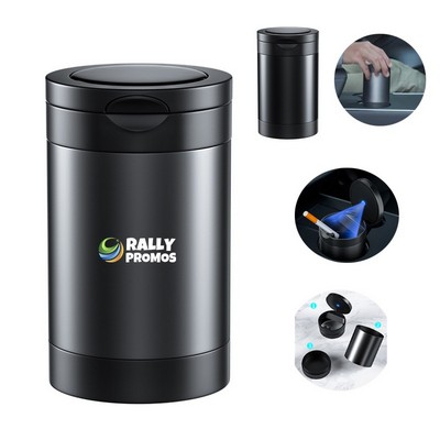 Portable Car Ashtray With Led Blue Light Lid