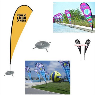 Model P Double Sided Beach Flag with Base