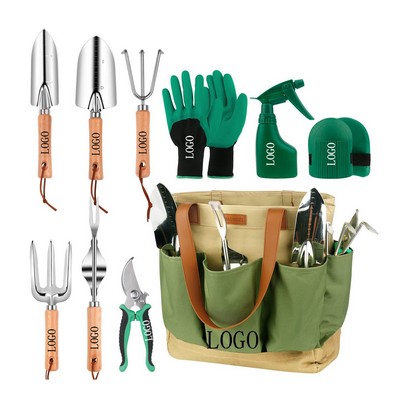 Stainless Steel Wooden Handle Gardening Tool Set