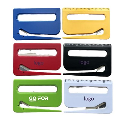 3-in-1 Plastic Envelope Slitter w/Scaled Ruler & Magnifying Glass