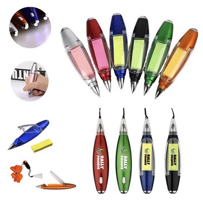 Multi Function LED Light Ball Pen Business Sticky Note