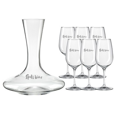 Crystal Mendoza Wine Bottle and Stemmed Glass Set