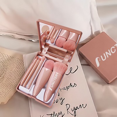 5-Piece Portable Brush Set with Mirror