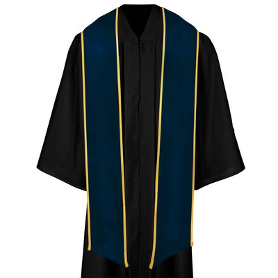 Navy Graduation Stole With Gold Binding