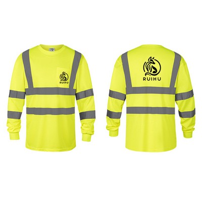 Class 3 Hi-Vis Long Sleeve Safety Shirts