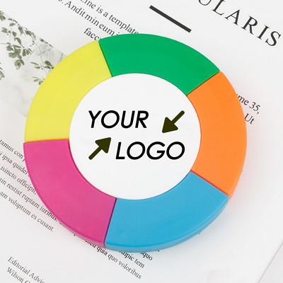 5-Color Circular Highlighter Pen