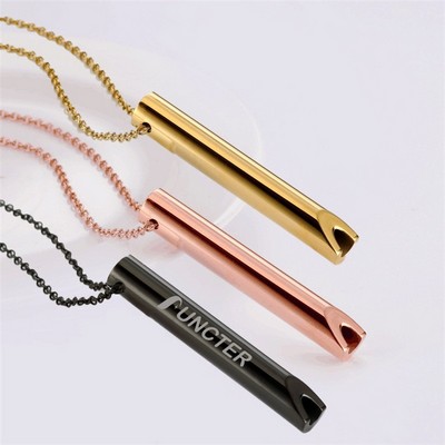 Stainless Steel Whistle Pendant Necklace
