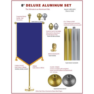 Deluxe Aluminum Poles - Gonfalon / Graduation Banner