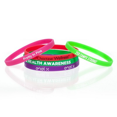 1/4" Rush Silk-Screened Silicone Wristband