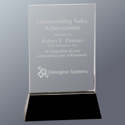 Crystal Wedge on Slanted Black Base, Large (6"x 9"H)