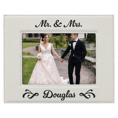 5" x 7" White Leatherette Photo Frame