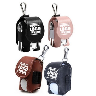 Pu Leather Golf Ball Pouch Bag