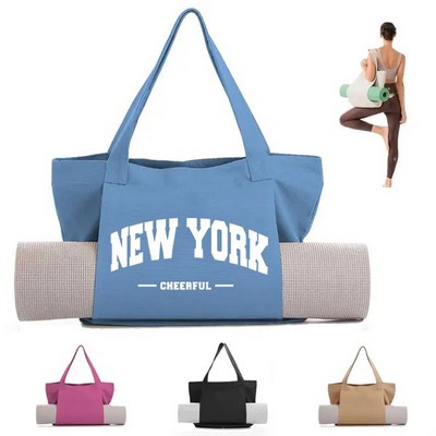 Big Capacity Yoga Mat Carrier Fitness Canvas Tote Bag