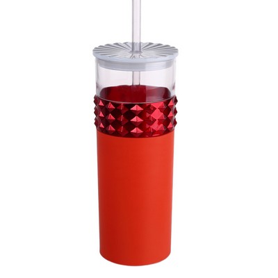 Outdoor Student Water Bottle 24 oz with Built-In Straw