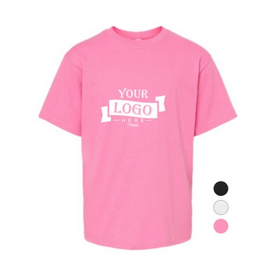 6.3 oz Teenagers' 100% Cotton Crew Neck T-shirt(Heat transfer)