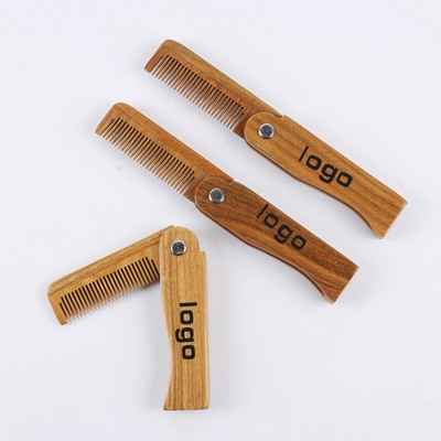 Collapsible Portable Wooden Beard Comb