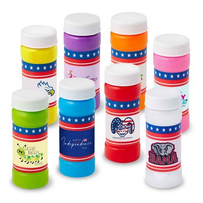 2 Oz. Patriotic Bubbles w/Full Color Digital Label