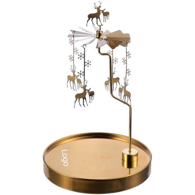 Christmas Carousel Candle Holder Tea Light Holder Metal Rotary Spinning Candle Cup
