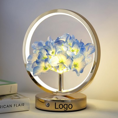 Hydrangeas Flower Touch Lamp Rechargeable Cordless Night Loght