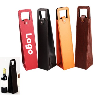 Premuim Leather Wine Single Carrier Bag