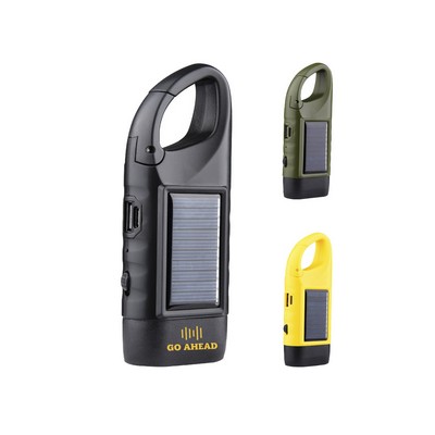 Hand Crank Solar Rechargeable Flashlight