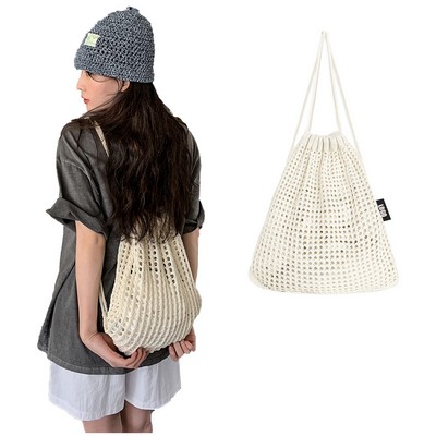 Both Shoulder Solid Color Knitted Bag