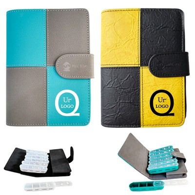 Weekly 28-Compartment Pill Box W/ Pu Carrying Case