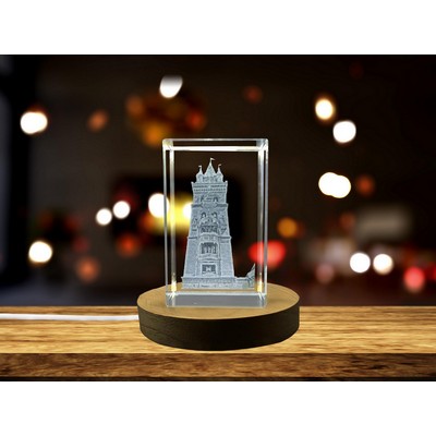 Messina Astronomical Clock 3D Engraved Crystal Keepsake Award - Handmade in Canada