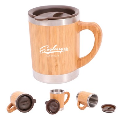 10 oz Bamboo Stainless Steel Travel Tumbler