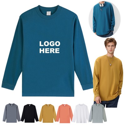 Custom Giveaway Branded Tee Long Sleeve Cotton T-Shirt for Women, Men