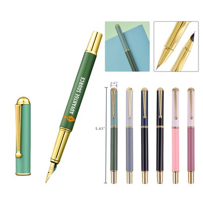 Metal Fountain Pen Iridium Nib Ink Supply System W/Converter Or Cartridge