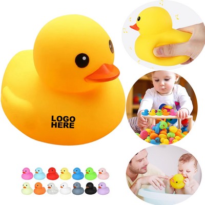 Custom Educational Water Toy Squeaky Yellow Rubber Duck Bath Toys for Babies