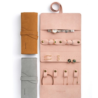 Portable Microfiber Multifunctional Jewelry Roll Storage Bag