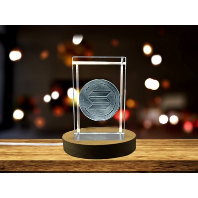 Solana Art Engraved Crystal Trophy Award w/LED Base Light