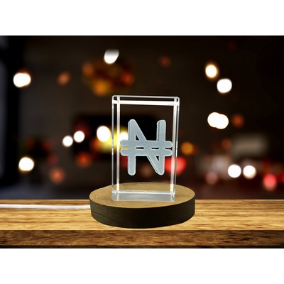 Naira 3D Crystal Trophy Award w/LED Base Light