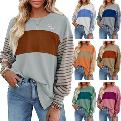Stripe Women Long Sleeve Shirts